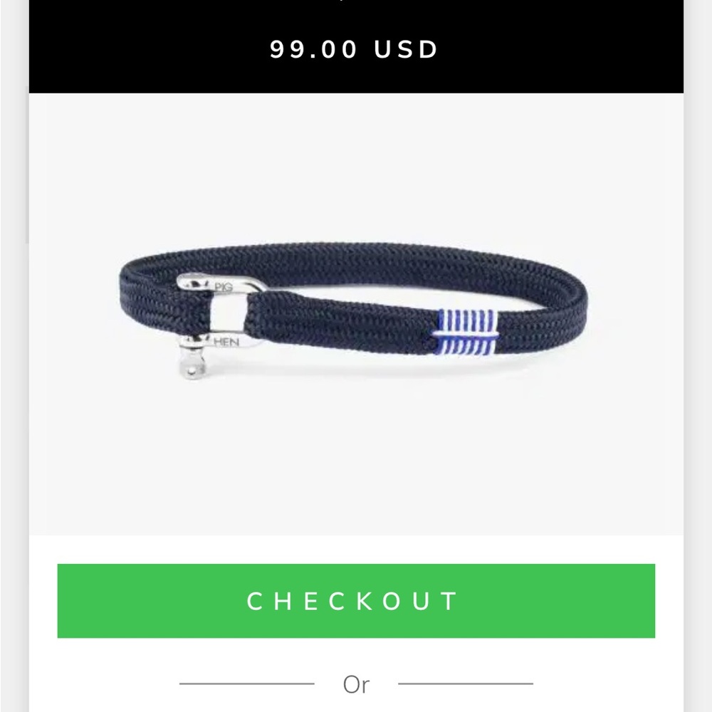 Navy Blue Rope Bracelet with Silver Clasp